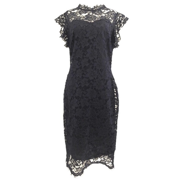 EnFocus Studio Dress Lace Navy Zip Up 12 - Picture 1 of 8